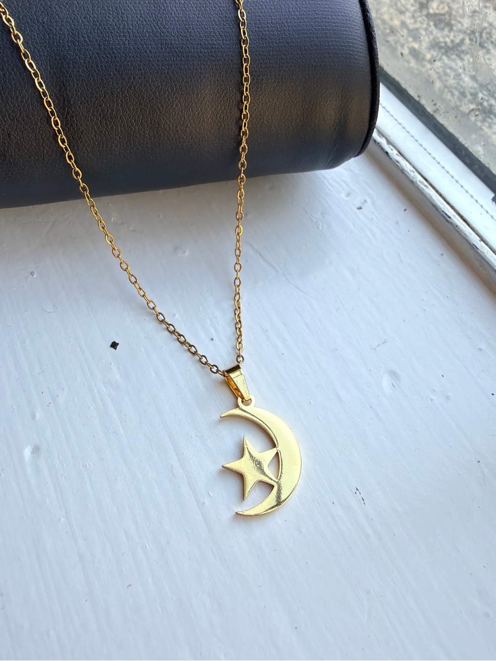Celestial Gold Moon & Star Necklace - Women's Jewelry